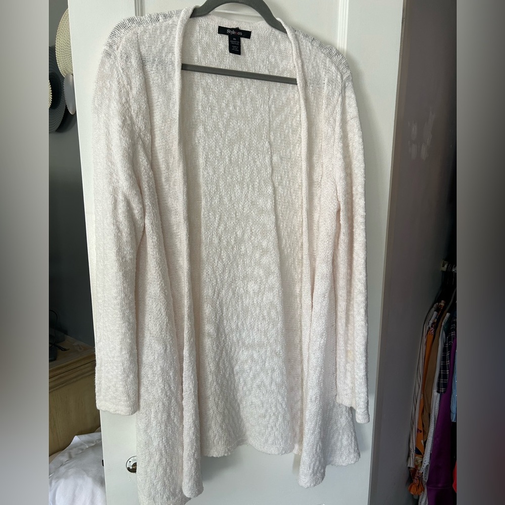 INC International Concepts Cream Cardigan